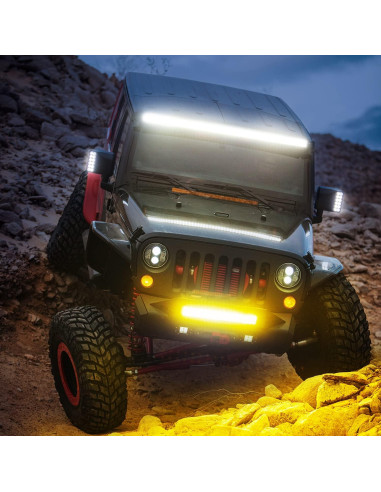 Barra de Luz LED Ámbar Nilight 30.48 cm 240W IP67 con Cableado