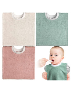 Baberos de Algodón Foaincore 3 Piezas para Bebés 42.5x31.2cm