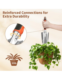 Set de Herramientas de Jardín LASZOLA 3 Piezas Naranja 2