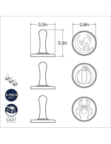 Set de 3 Sellos de Galletas Espeluznantes Nordic Ware 7.62 cm