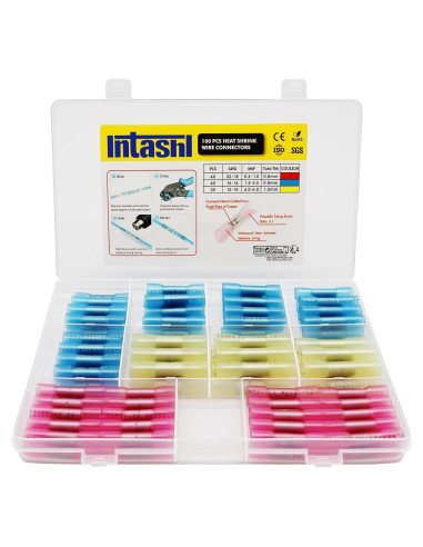 Kit de Conectores de Empalme Térmico 100PCS Intashi - Aislados