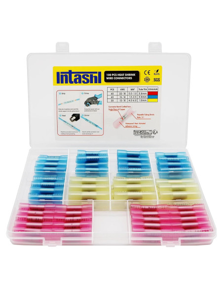 Kit de Conectores de Empalme Térmico 100PCS Intashi - Aislados