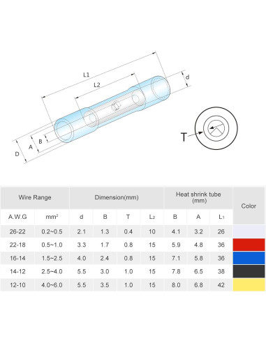 Kit de Conectores de Empalme Térmico 100PCS Intashi - Aislados