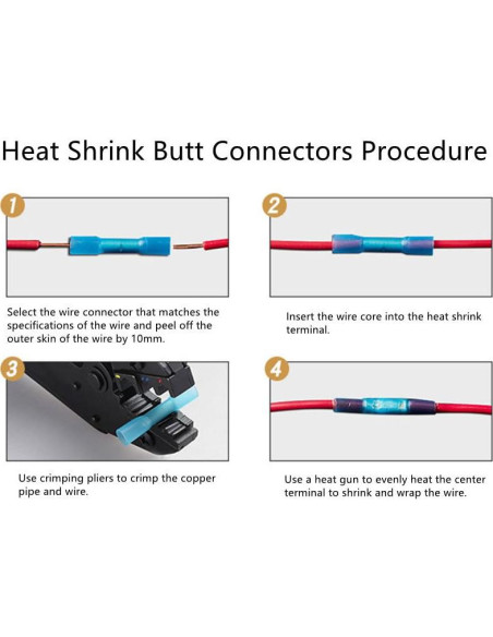 Kit de Conectores de Empalme Térmico 100PCS Intashi - Aislados