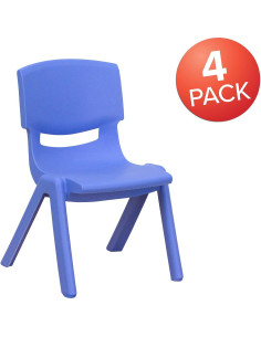 Sillas Apilables de Plástico EMMA + OLIVER - 4 Unidades Azul 2