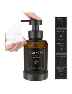 Dispensador de Jabón Espumoso Luxspire de Vidrio 444 ml Ámbar