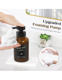 Dispensador de Jabón Espumoso Luxspire de Vidrio 444 ml Ámbar 2