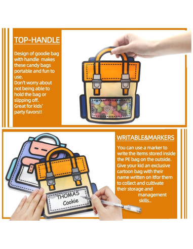 30 Bolsas de Regalo Naranjas KTBANBANNEY Reutilizables 20.93x17.97cm