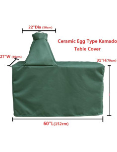 Cubierta para Parrilla Kamado Mini Lustrous Verde 600D 55.88cm 2