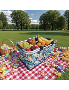 Cesta de Picnic Aislada Aikolesa 25L Plegable Azul 2