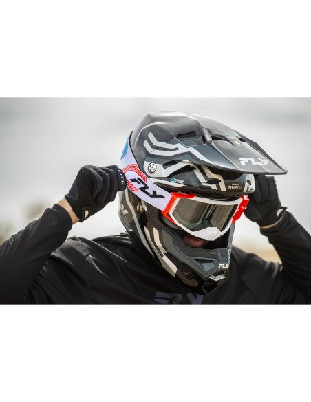 Gafas de Motocross Fly Racing Zone Pro Gris/Rojo Adulto