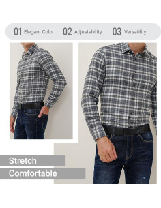 Cinturón elástico para hombres talla grande 68.6-76.2 cm negro 2