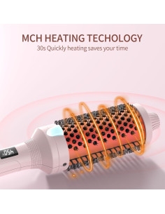 Cepillo Térmico K&K 1.7" Rosa - Voluminizador 2 en 1 2