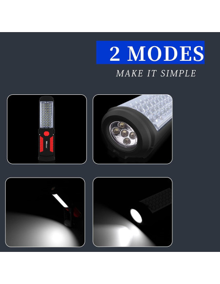 Luz de Trabajo LED Recargable Wolfteeth Magnética 240 Lúmenes