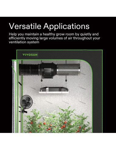 Kit de Ventilación VIVOSUN 4" con Ventilador 190 CFM y Filtro