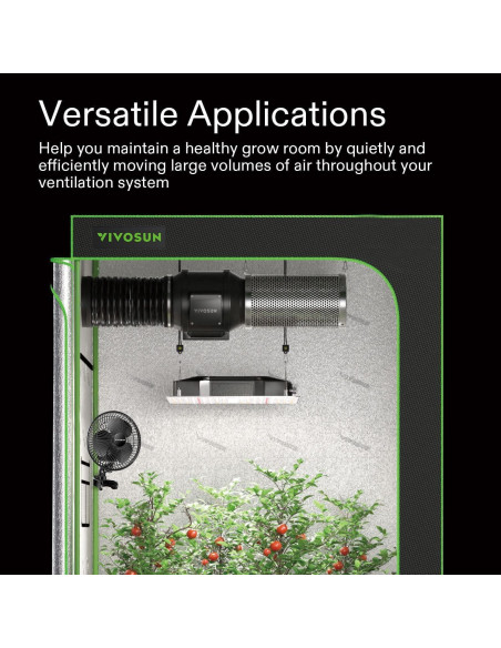 Kit de Ventilación VIVOSUN 4" con Ventilador 190 CFM y Filtro