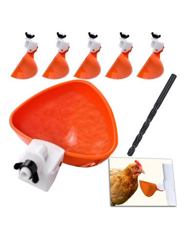 Comedero Automático para Aves de Corral Suplklz Naranja 6 Unidades