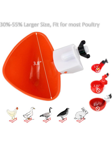 Comedero Automático para Aves de Corral Suplklz Naranja 6 Unidades