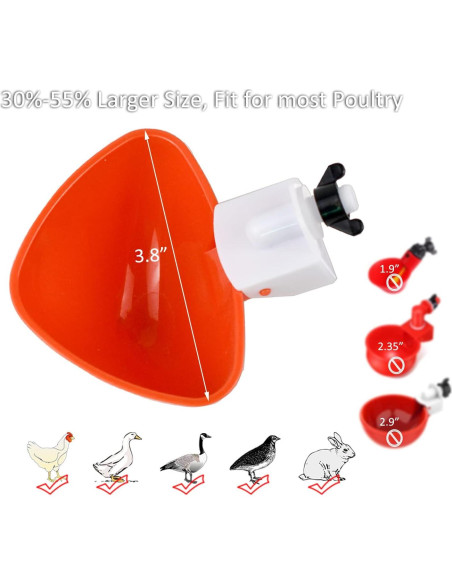 Comedero Automático para Aves de Corral Suplklz Naranja 6 Unidades