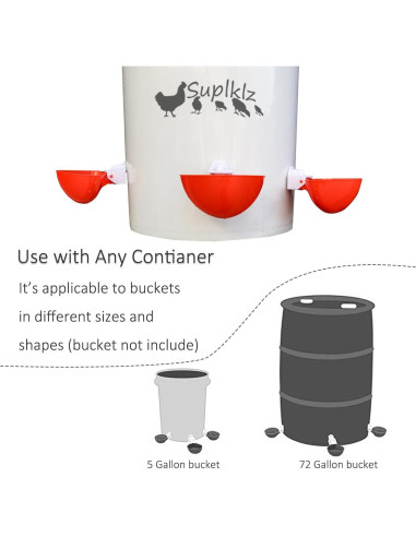 Comedero Automático para Aves de Corral Suplklz Naranja 6 Unidades