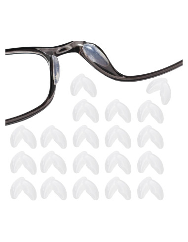 20 Pares Almohadillas Adhesivas para Gafas Silicona Transparente