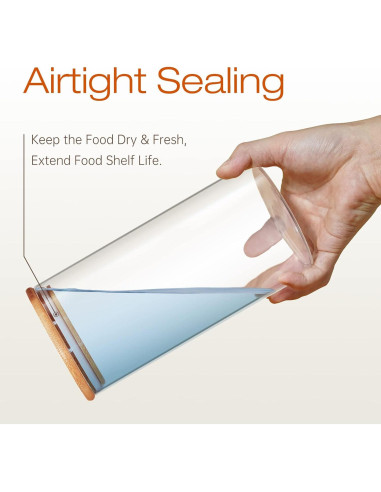 Contenedores de Vidrio HomArtist 3.79L x2 con Tapas de Bambú