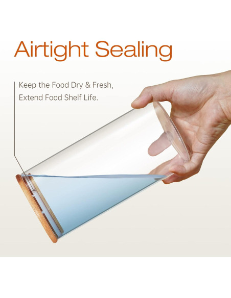 Contenedores de Vidrio HomArtist 3.79L x2 con Tapas de Bambú