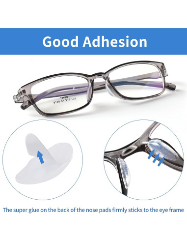 20 Pares Almohadillas Adhesivas para Gafas Silicona Transparente