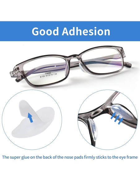 20 Pares Almohadillas Adhesivas para Gafas Silicona Transparente