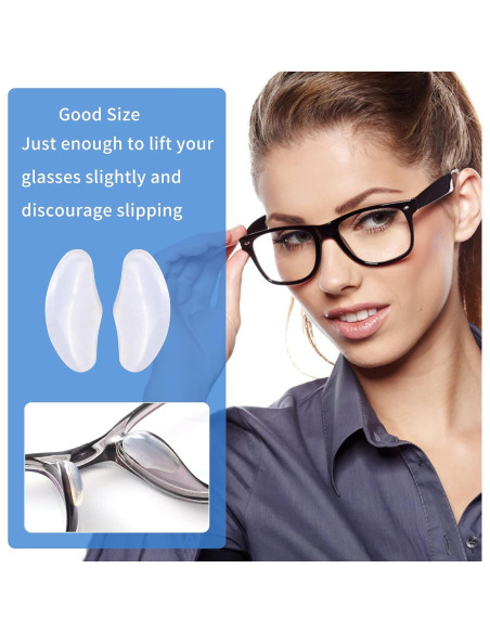 20 Pares Almohadillas Adhesivas para Gafas Silicona Transparente