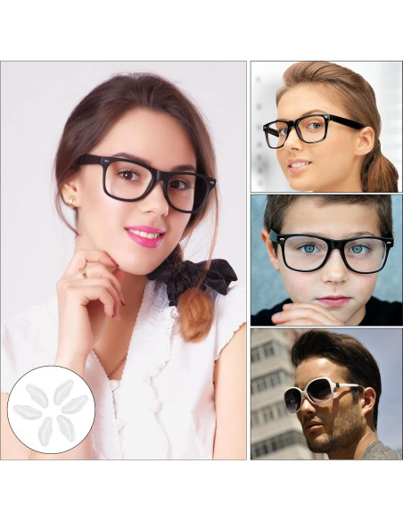 20 Pares Almohadillas Adhesivas para Gafas Silicona Transparente