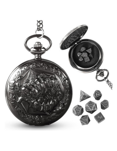 Set de Dados de Metal Banloga 7PCS para D&D con Estuche