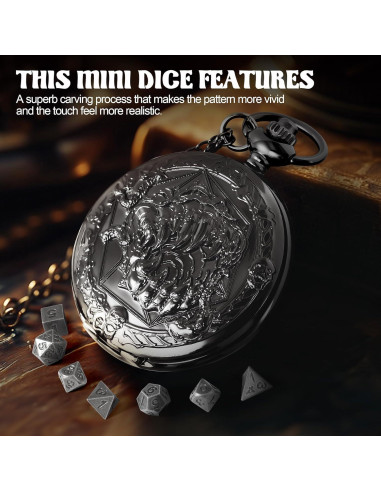 Set de Dados de Metal Banloga 7PCS para D&D con Estuche