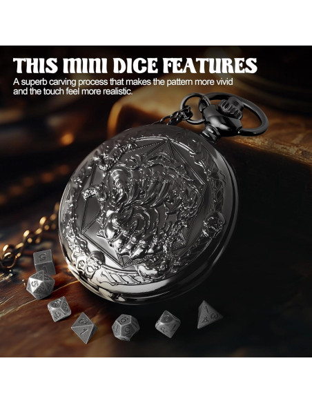 Set de Dados de Metal Banloga 7PCS para D&D con Estuche