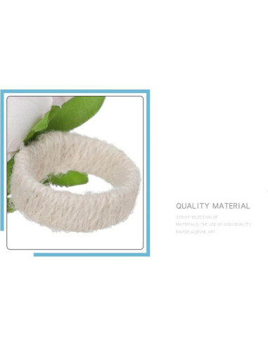 Juego de 6 Anillos de Servilleta Rosa Floral Hecho a Mano