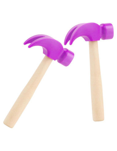 Paquete de 2 Juguetes Martillo de Madera Hxezoc 16.5x7.6cm