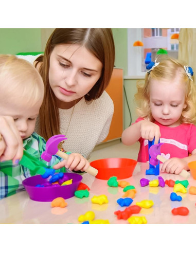 Paquete de 2 Juguetes Martillo de Madera Hxezoc 16.5x7.6cm