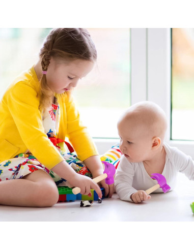 Paquete de 2 Juguetes Martillo de Madera Hxezoc 16.5x7.6cm