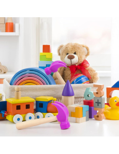 Paquete de 2 Juguetes Martillo de Madera Hxezoc 16.5x7.6cm