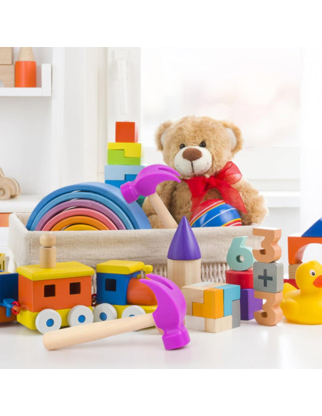 Paquete de 2 Juguetes Martillo de Madera Hxezoc 16.5x7.6cm