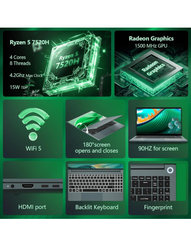 Laptop AVENKA 15.6" R5 7520H 16GB RAM 512GB SSD Win11 Pro