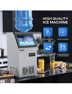 Máquina de Hielo Comercial ROVSUN 110LBS/24H 24lbs 10.9kg 2