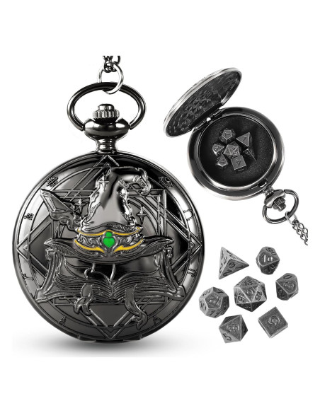 Juego de Dados D&D Banloga 7PCS Metal con Estuche