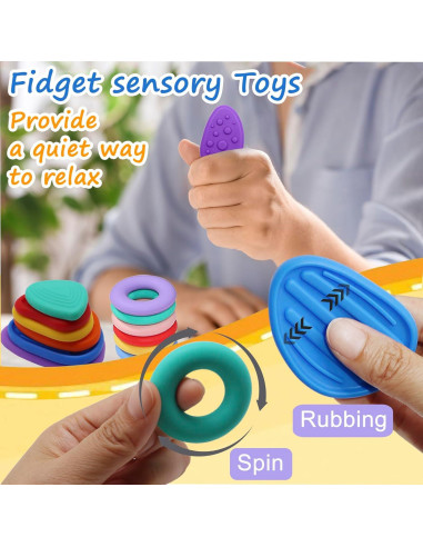 Paquete de 24 Juguetes Fidget Sensoriales Hoaisun para Alivio de Ansiedad