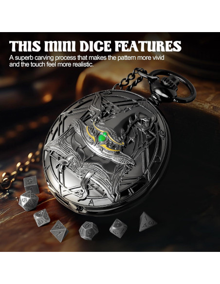 Juego de Dados D&D Banloga 7PCS Metal con Estuche