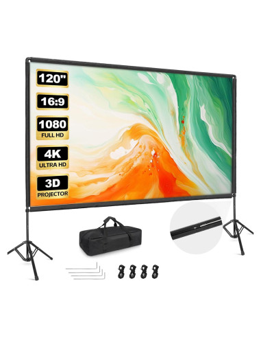 Pantalla de proyector portátil GLOSHOOTING 120" 4K HD