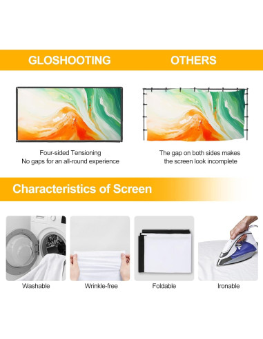Pantalla de proyector portátil GLOSHOOTING 120" 4K HD