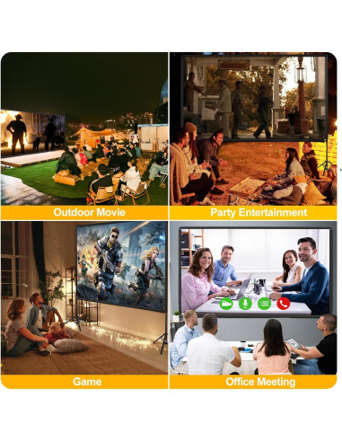 Pantalla de proyector portátil GLOSHOOTING 120" 4K HD