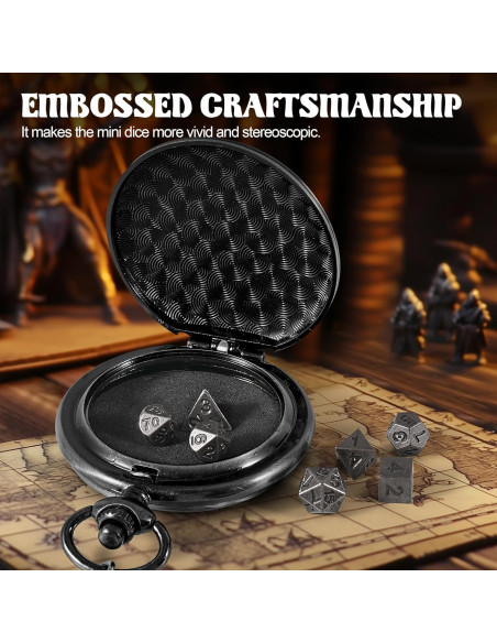 Juego de Dados D&D Banloga 7PCS Metal con Estuche