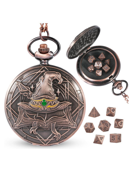 Juego de Dados D&D Banloga 7PCS Metal Cobre Mini